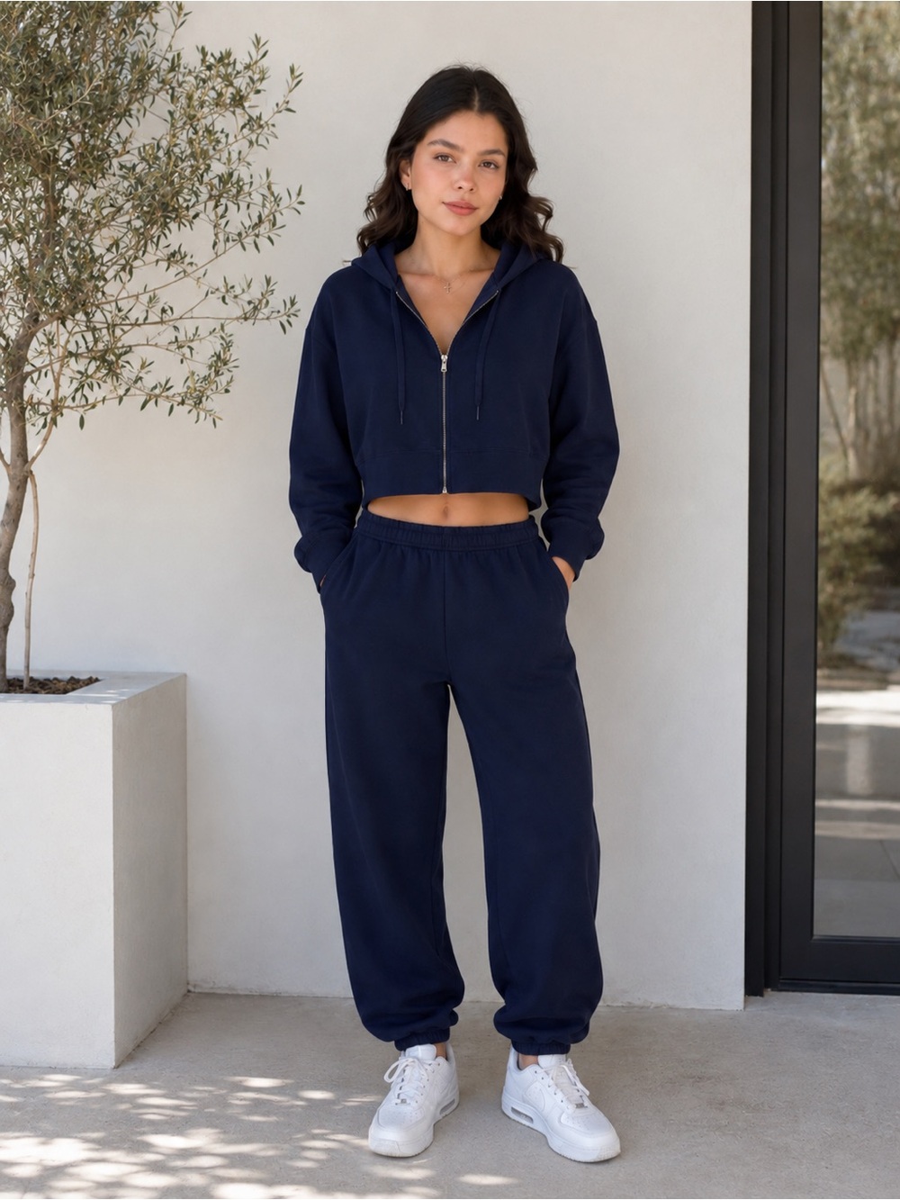 Vintage Havana Navy Cloud Fleece 2-Piece Set – Women’s Medium – NWT